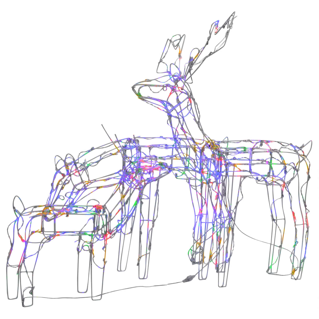 vidaXL Instalație de lumini de Crăciun cu reni, 3 piese, 229 LED-uri