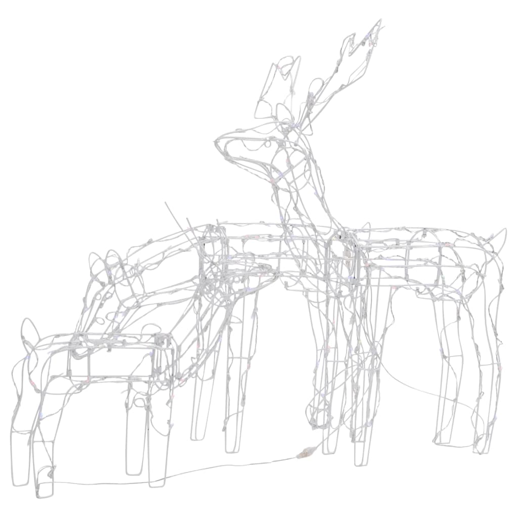 vidaXL Instalație de lumini de Crăciun cu reni, 3 piese, 229 LED-uri