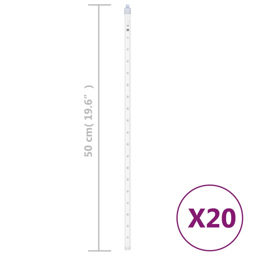 vidaXL Lumini de meteoriți 20 buc. alb rece 50 cm 720 LED int./ext. vidaXL Lumini de meteoriți 20 buc. alb rece 50 cm 720 LED int./ext.