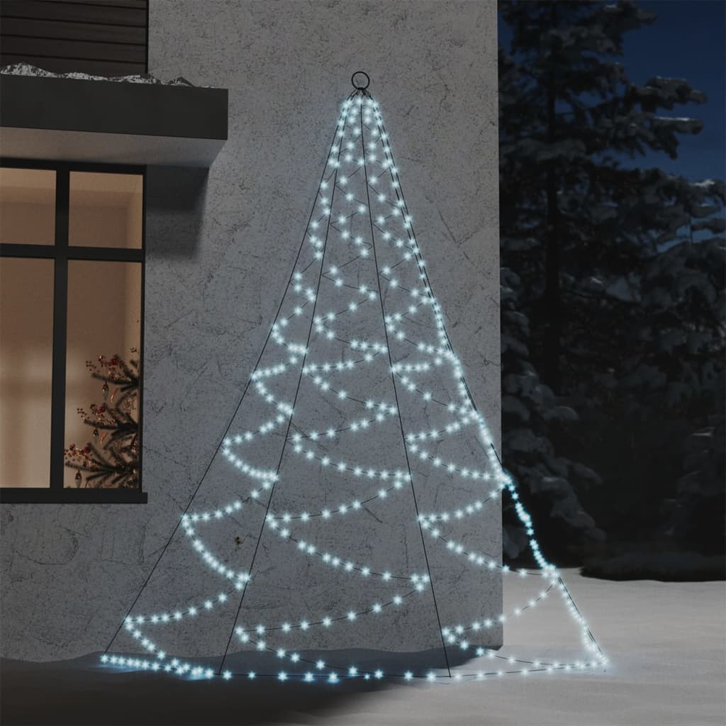 vidaXL Brad perete cârlig metalic 260LED alb cald 3m interior/exterior vidaXL Brad perete cârlig metalic 260LED alb cald 3m interior/exterior