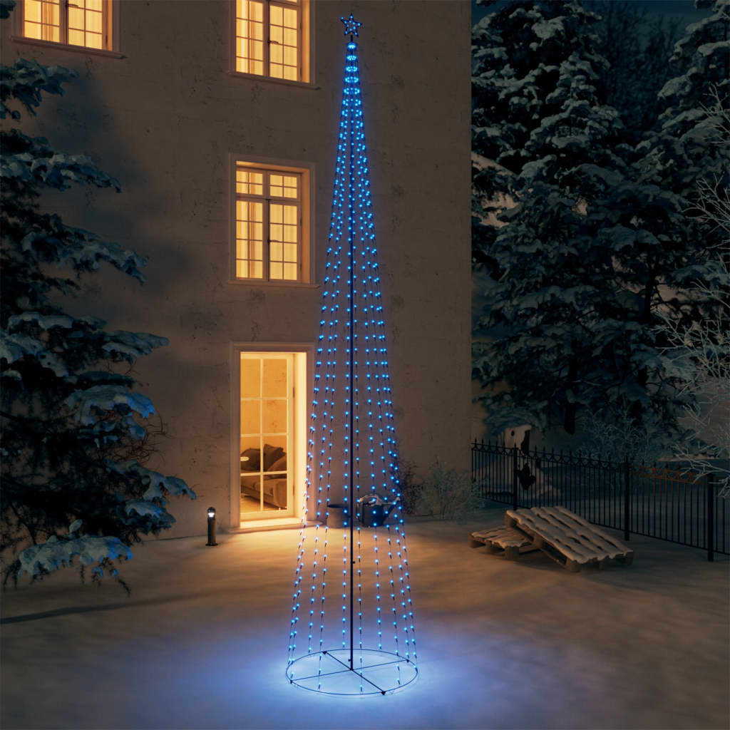 vidaXL Decorațiune brad Crăciun conic 752 LED-uri albastru 160x500 cm vidaXL Decorațiune brad Crăciun conic 752 LED-uri albastru 160x500 cm