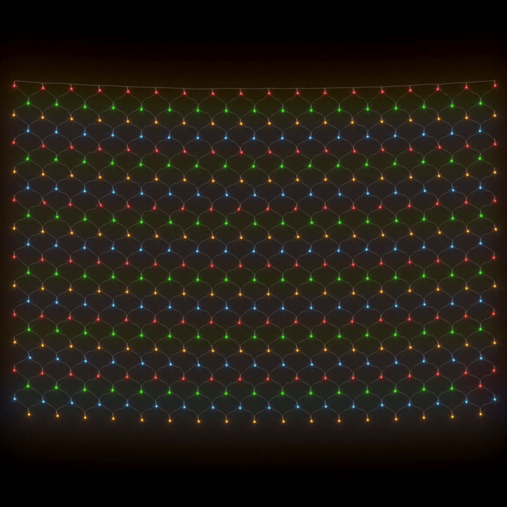 vidaXL Plasă lumini Crăciun colorată 3x3 m 306 LED interior/exterior vidaXL Plasă lumini Crăciun colorată 3x3 m 306 LED interior/exterior