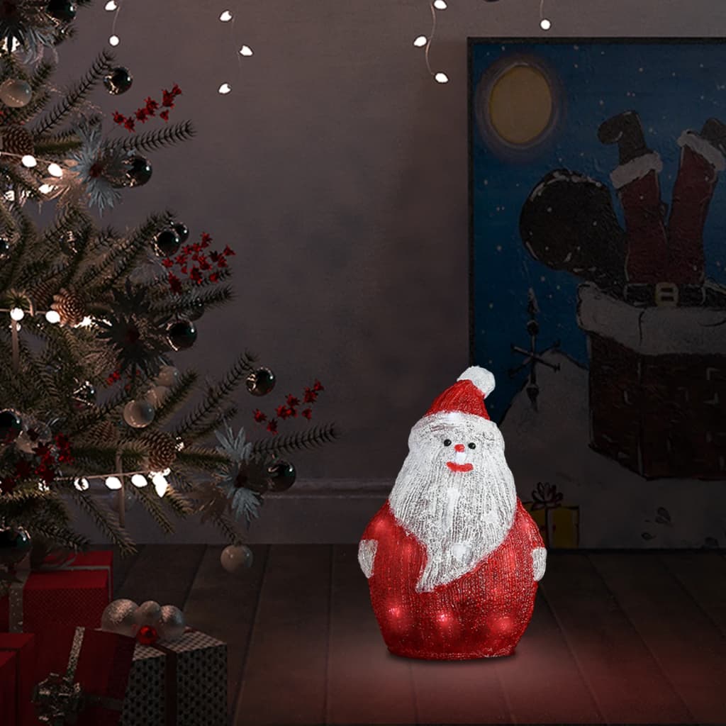 vidaXL Figurină Moș Crăciun cu LED, 28 m, acrilic, interior/exterior vidaXL Figurină Moș Crăciun cu LED, 28 m, acrilic, interior/exterior