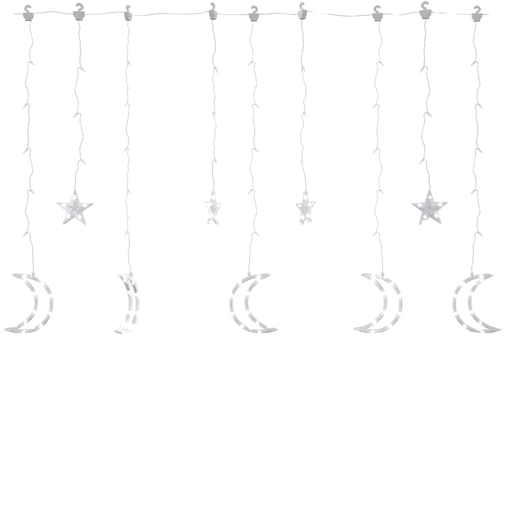 vidaXL Lumini lună și stele, 138 LED-uri, alb rece, cu telecomandă vidaXL Lumini lună și stele, 138 LED-uri, alb rece, cu telecomandă