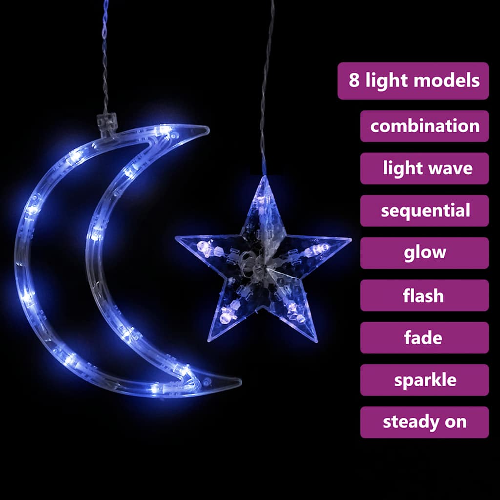 vidaXL Lumini lună și stele, 345 LED-uri, albastru, cu telecomandă vidaXL Lumini lună și stele, 345 LED-uri, albastru, cu telecomandă