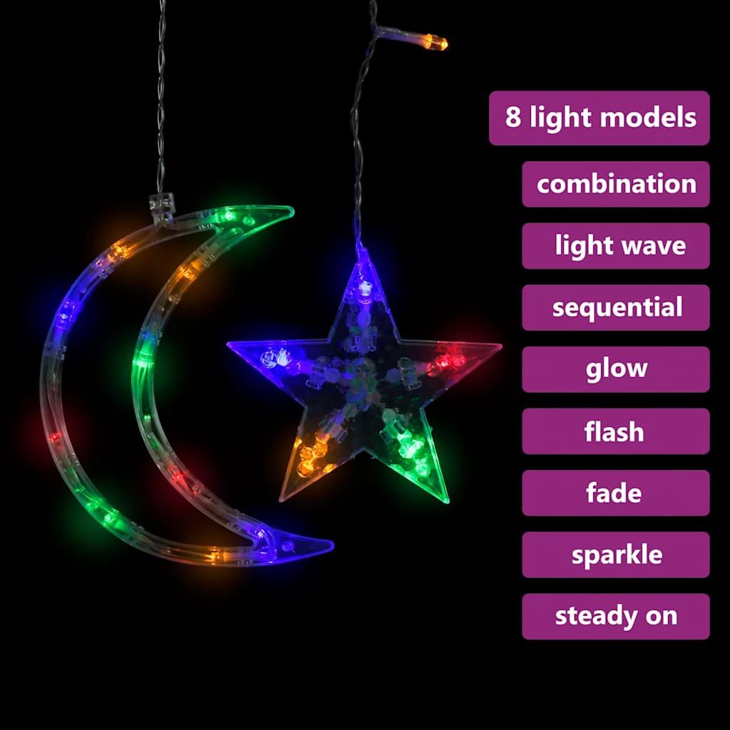 vidaXL Lumini lună și stele, 345 LED-uri, multicolor, cu telecomandă vidaXL Lumini lună și stele, 345 LED-uri, multicolor, cu telecomandă