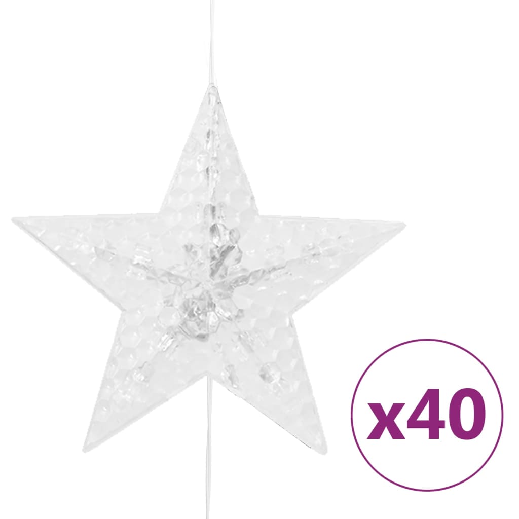 vidaXL Instalație lumini tip perdea stele 200 LED alb rece 8 funcții vidaXL Instalație lumini tip perdea stele 200 LED alb rece 8 funcții