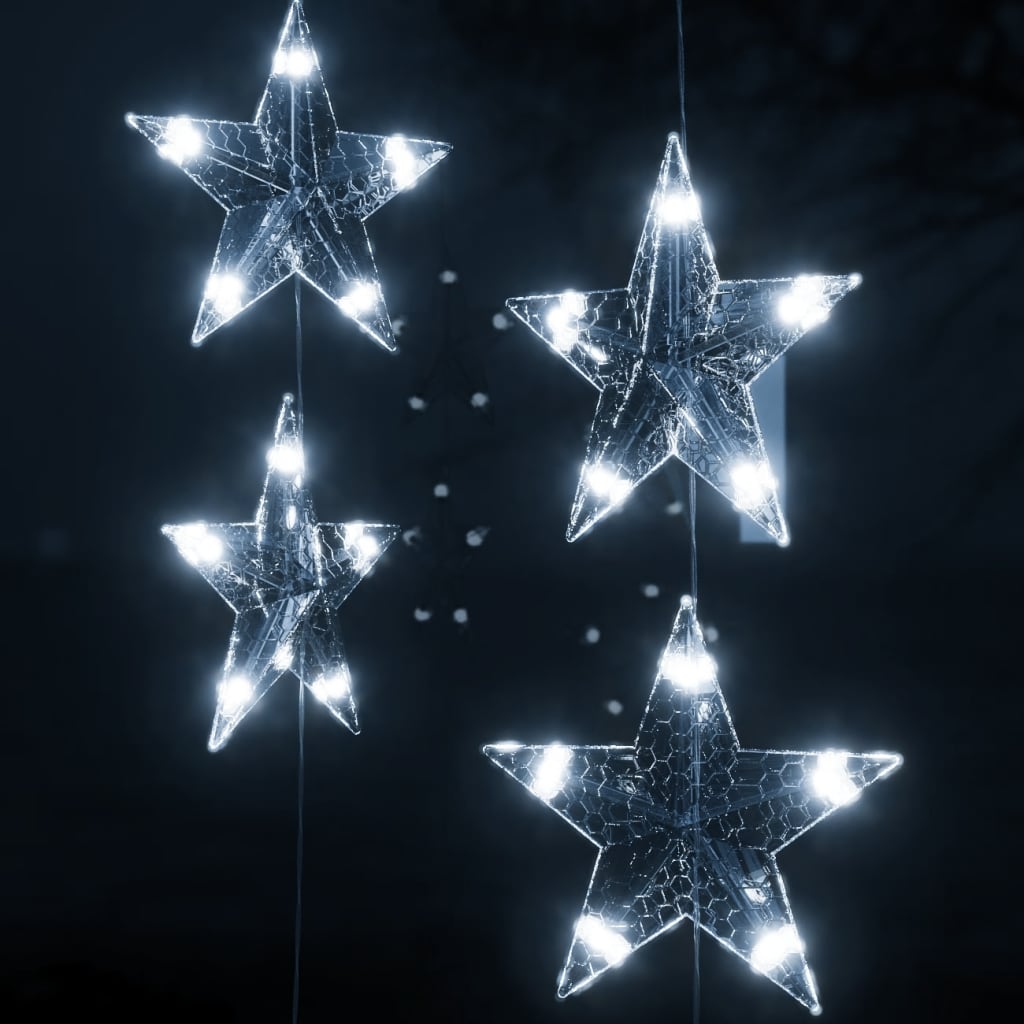vidaXL Instalație lumini tip perdea stele 200 LED alb rece 8 funcții vidaXL Instalație lumini tip perdea stele 200 LED alb rece 8 funcții