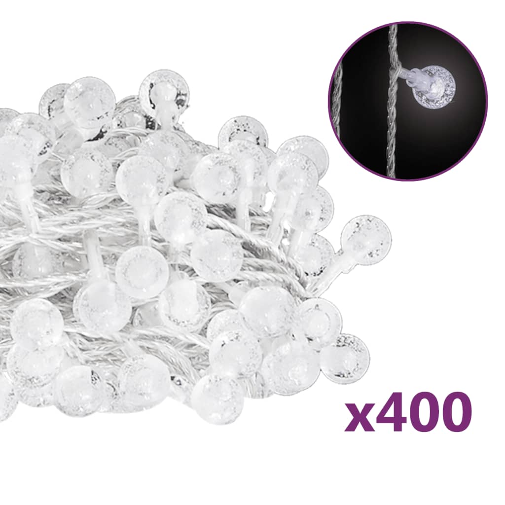 vidalXL Ghirlandă luminoasă, 400 LED-uri, alb rece, 8 funcții, 40 m vidalXL Ghirlandă luminoasă, 400 LED-uri, alb rece, 8 funcții, 40 m