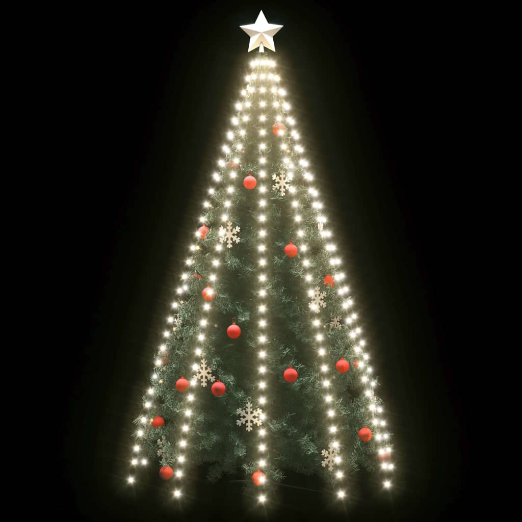 vidaXL Instalație brad de Crăciun cu 250 LED-uri, alb rece, 250 cm vidaXL Instalație brad de Crăciun cu 250 LED-uri, alb rece, 250 cm