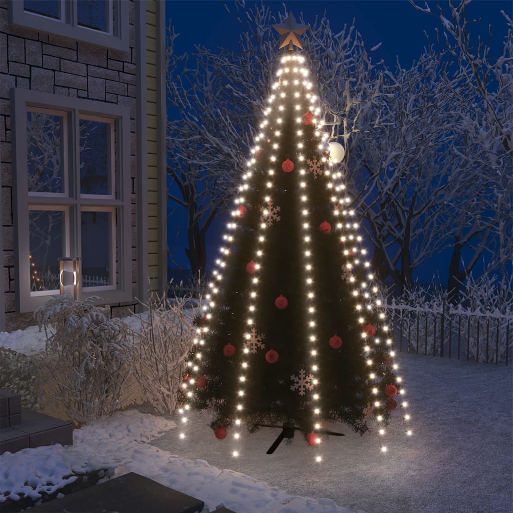 vidaXL Instalație brad de Crăciun cu 300 LED-uri, alb rece, 300 cm vidaXL Instalație brad de Crăciun cu 300 LED-uri, alb rece, 300 cm