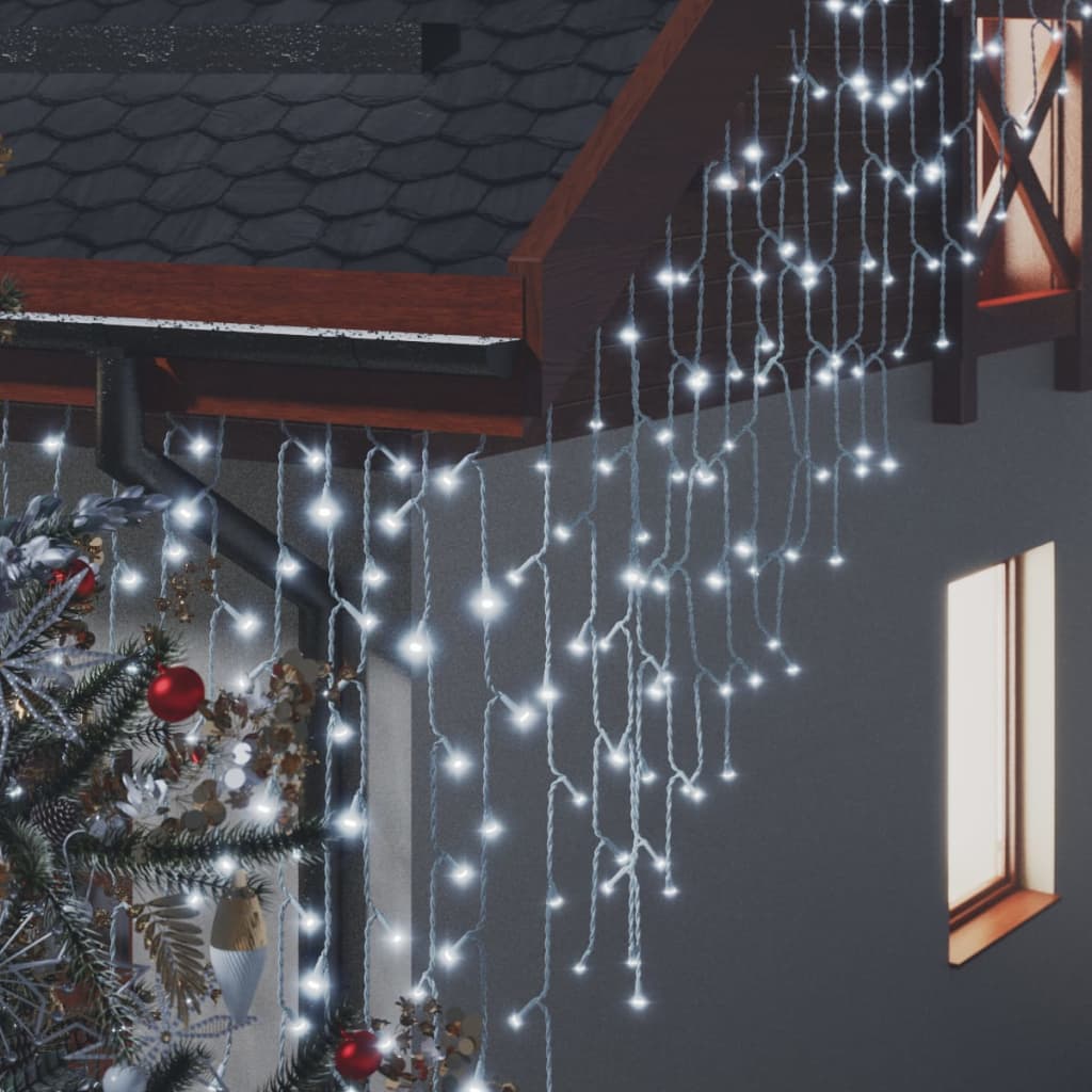 vidaXL Lumini de perdea tip gheață 400 LED-uri alb rece 8 funcții 10 m vidaXL Lumini de perdea tip gheață 400 LED-uri alb rece 8 funcții 10 m
