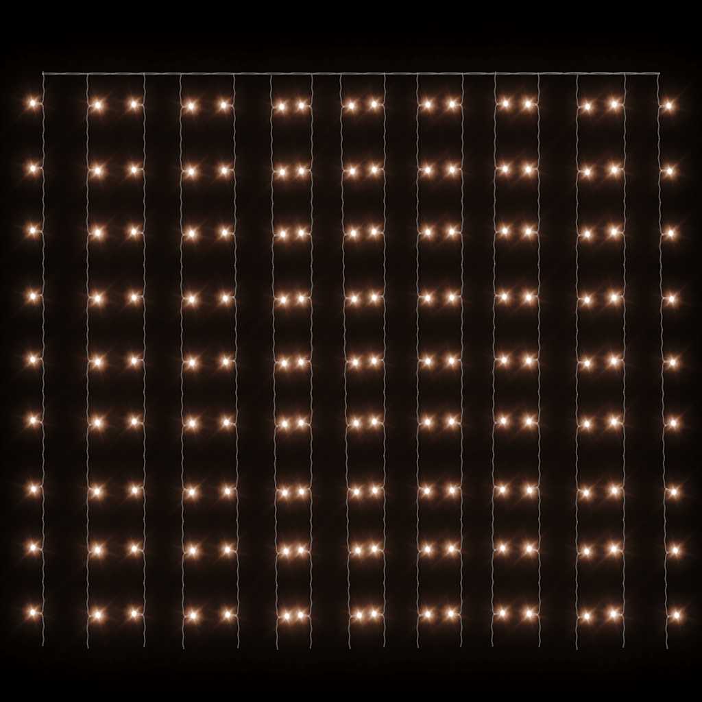 vidaXL Instalație lumini tip perdea 300 LED alb cald 3x3 m 8 funcții