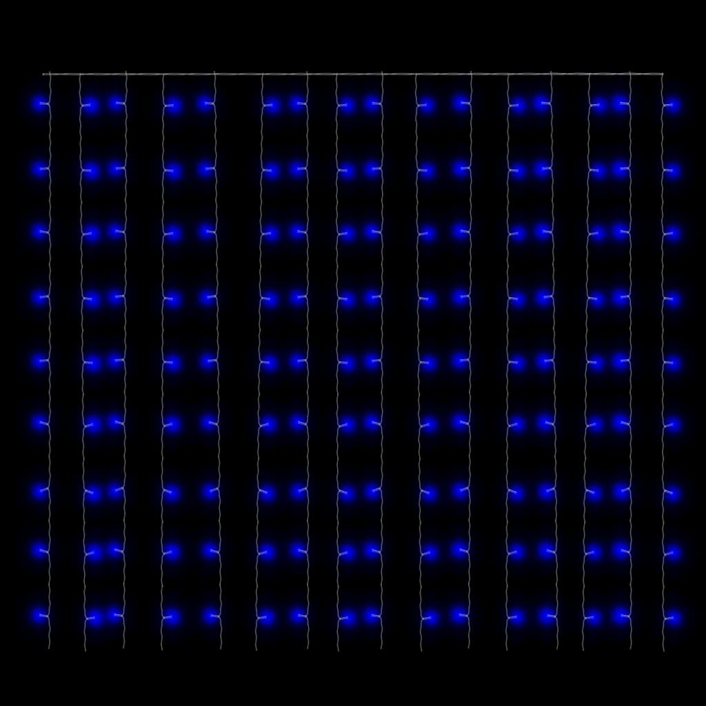 vidaXL Instalație lumini tip perdea 300 LED albastru 3x3 m 8 funcții