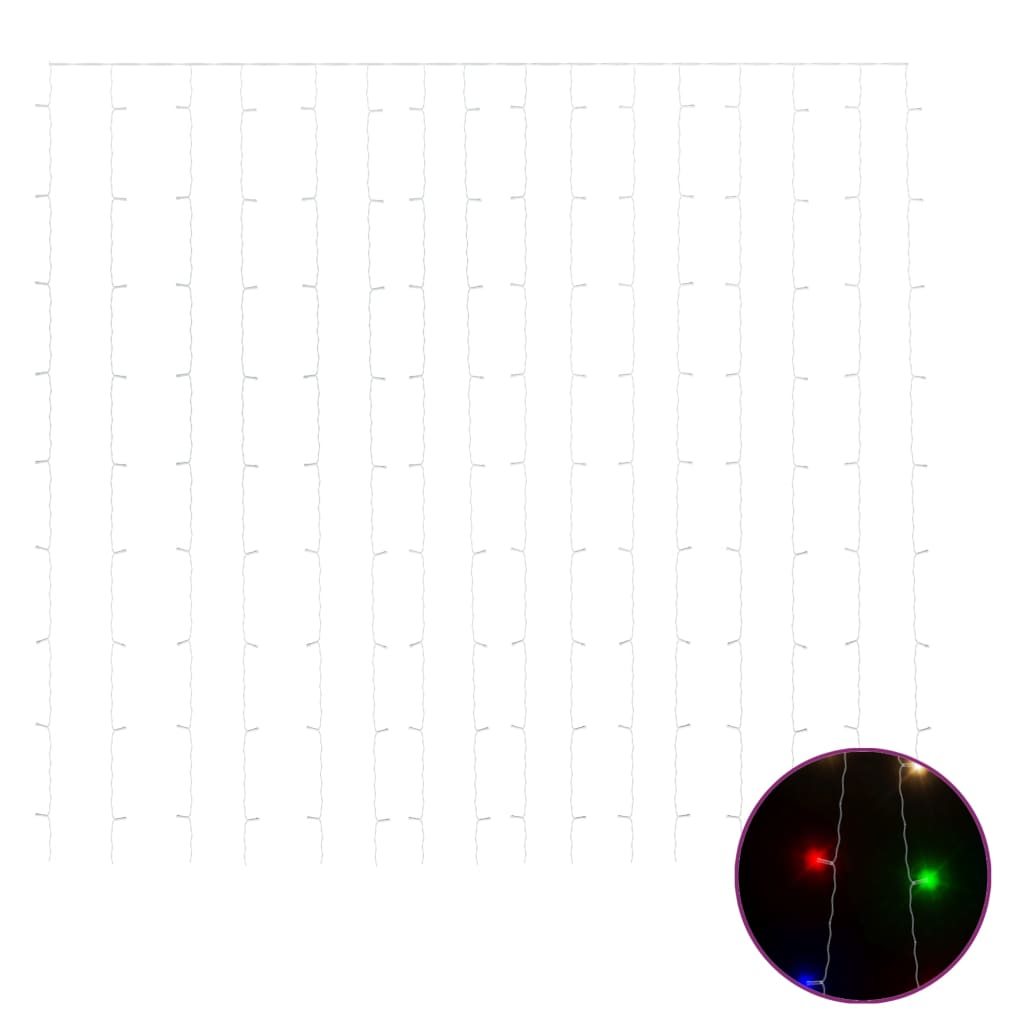 vidaXL Instalație lumini tip perdea 300 LED multicolor 3x3 m 8 funcții