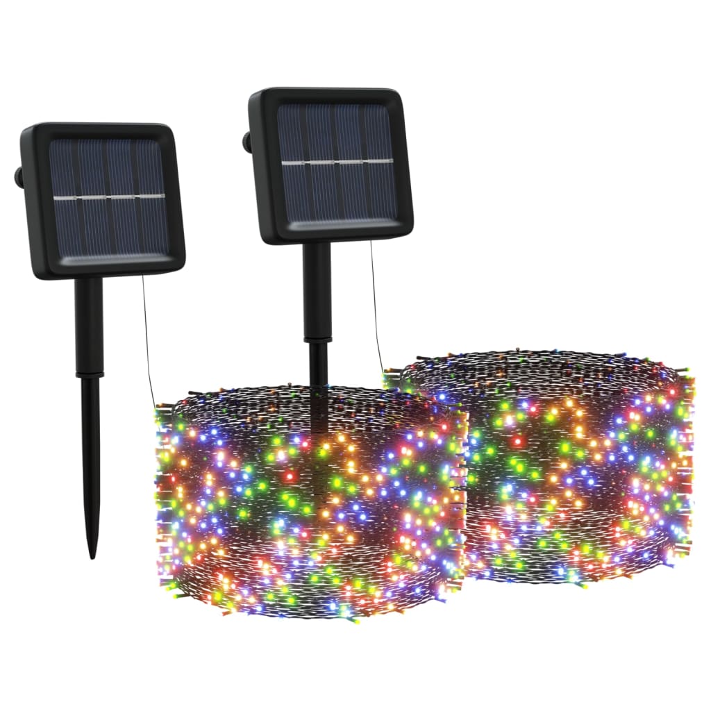 vidaXL Instalație solară de lumini, 2 buc.x200 LED multicolor int/ext vidaXL Instalație solară de lumini, 2 buc.x200 LED multicolor int/ext