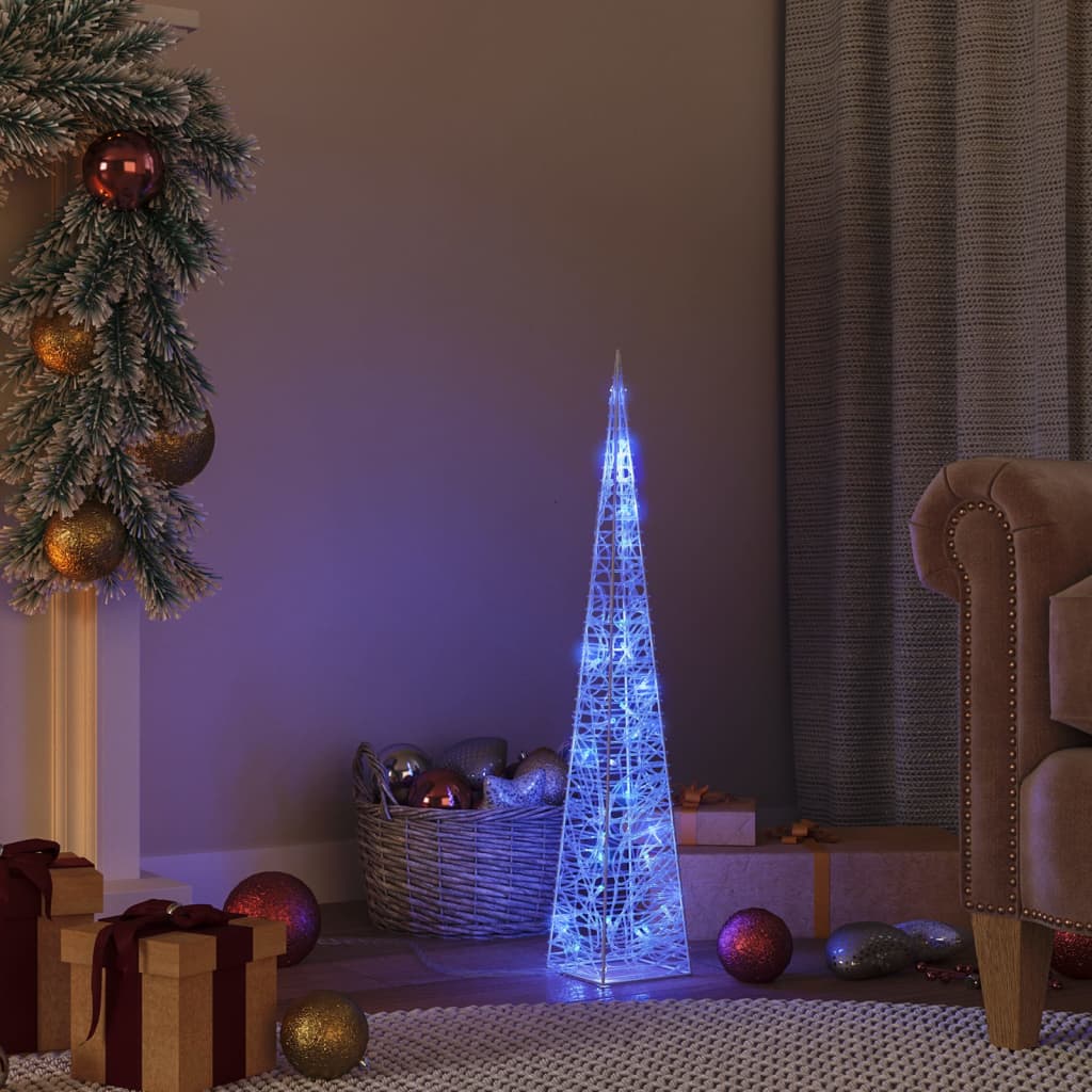 vidaXL Con de lumină cu LED decorativ, albastru, 60 cm, acril vidaXL Con de lumină cu LED decorativ, albastru, 60 cm, acril