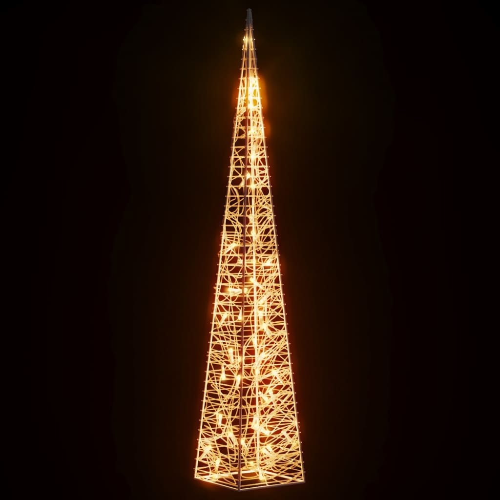 vidaXL Con de lumină cu LED decorativ, alb cald, 90 cm, acril vidaXL Con de lumină cu LED decorativ, alb cald, 90 cm, acril