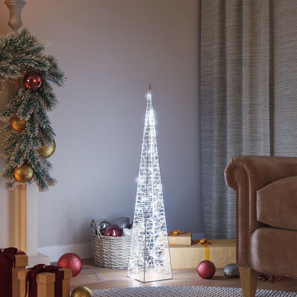 vidaXL Con de lumină cu LED decorativ, alb rece, 90 cm, acrilic vidaXL Con de lumină cu LED decorativ, alb rece, 90 cm, acrilic