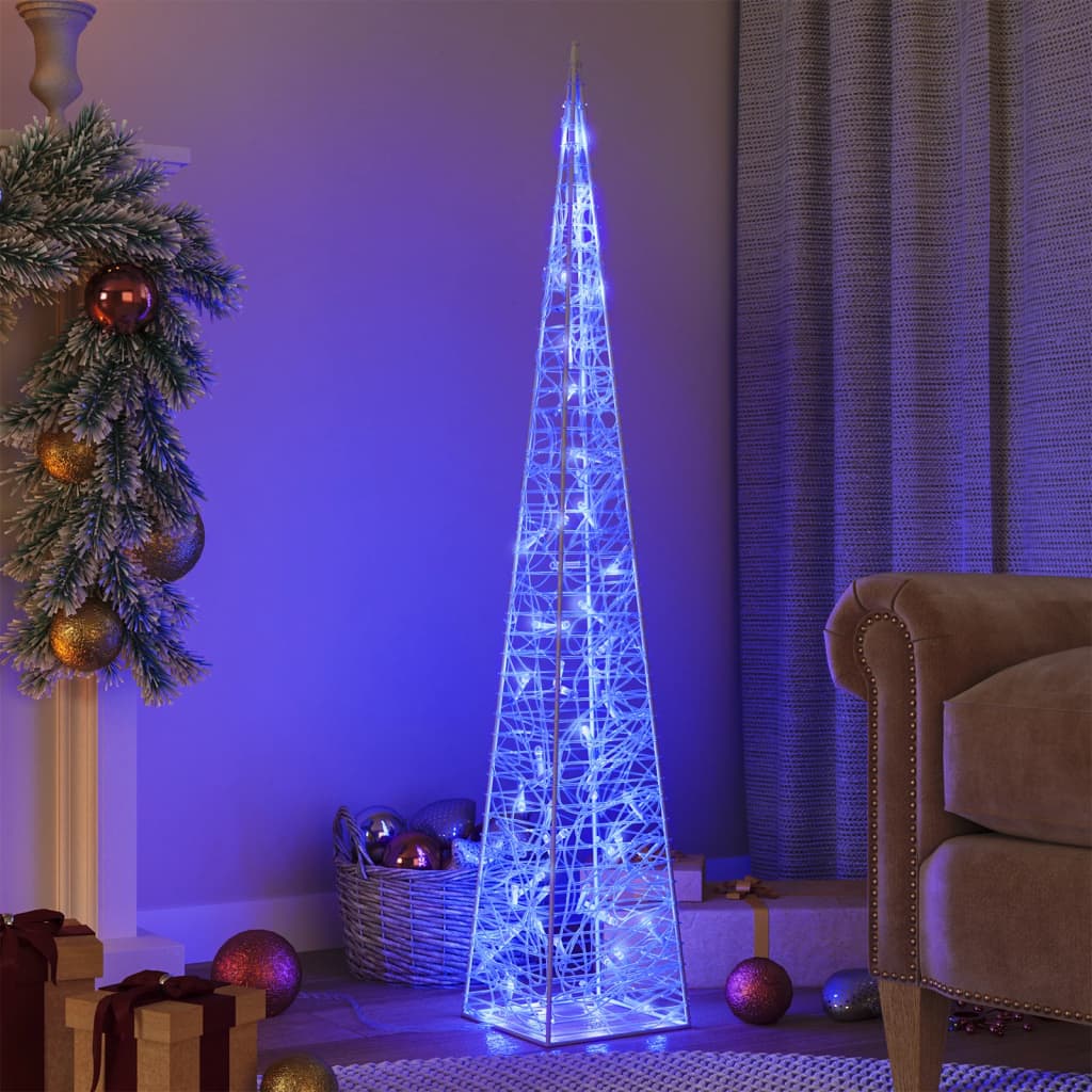 vidaXL Con de lumină cu LED decorativ, albastru, 120 cm, acril vidaXL Con de lumină cu LED decorativ, albastru, 120 cm, acril