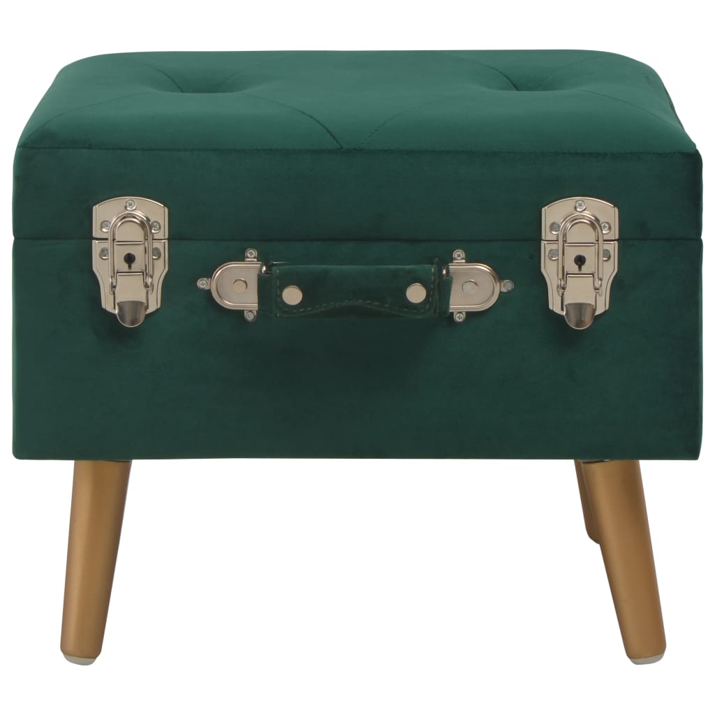 vidaXL Taburet de depozitare, verde, 40 cm, catifea vidaXL Taburet de depozitare, verde, 40 cm, catifea