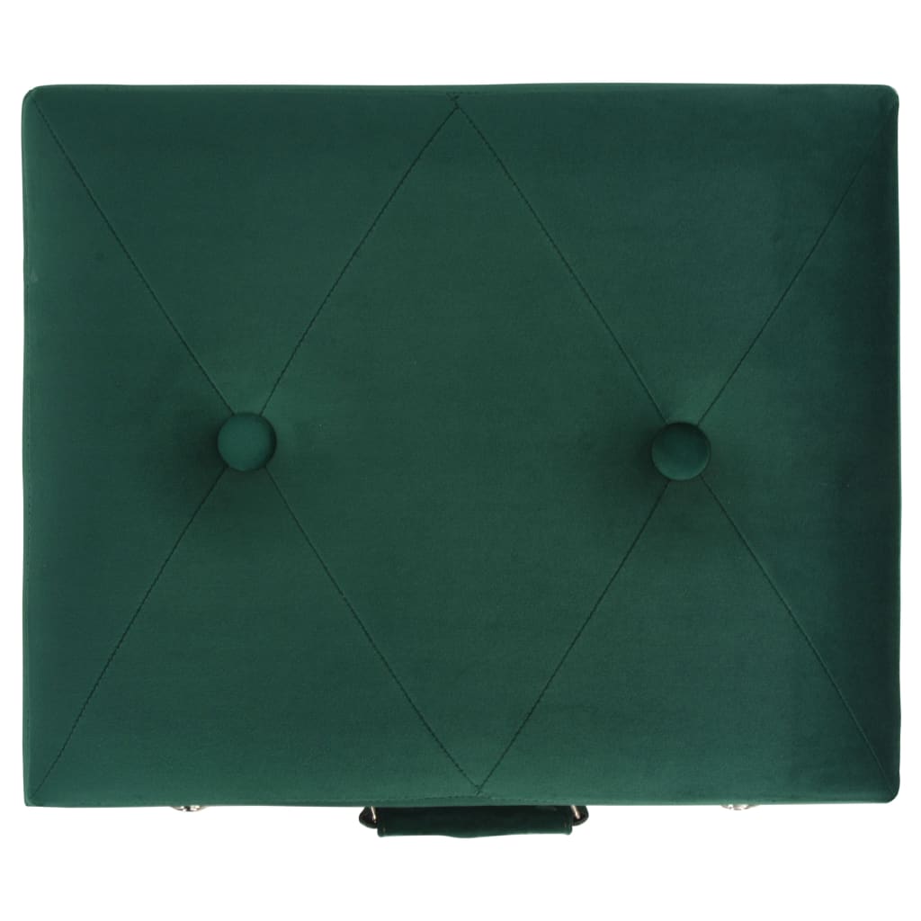vidaXL Taburet de depozitare, verde, 40 cm, catifea vidaXL Taburet de depozitare, verde, 40 cm, catifea