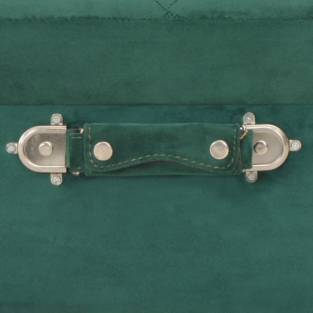 vidaXL Taburet de depozitare, verde, 40 cm, catifea vidaXL Taburet de depozitare, verde, 40 cm, catifea
