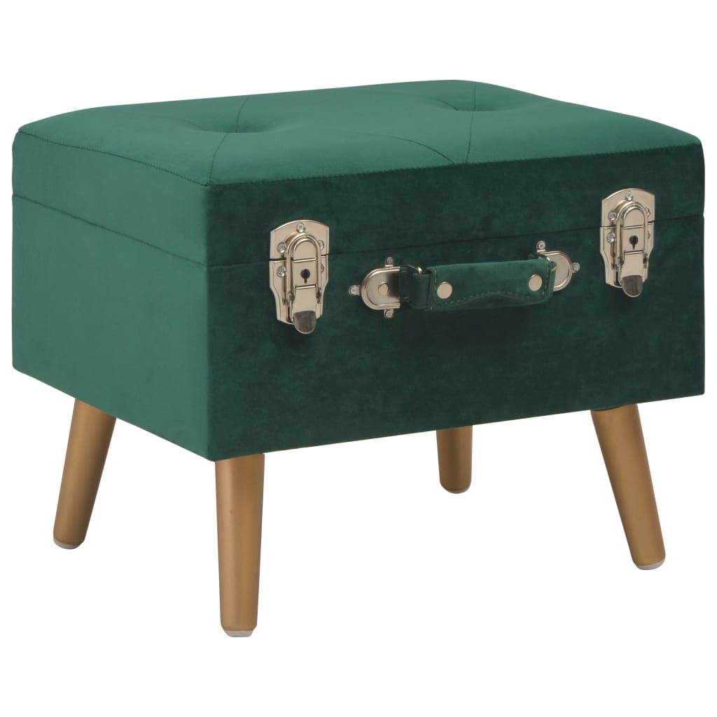 vidaXL Taburet de depozitare, verde, 40 cm, catifea vidaXL Taburet de depozitare, verde, 40 cm, catifea