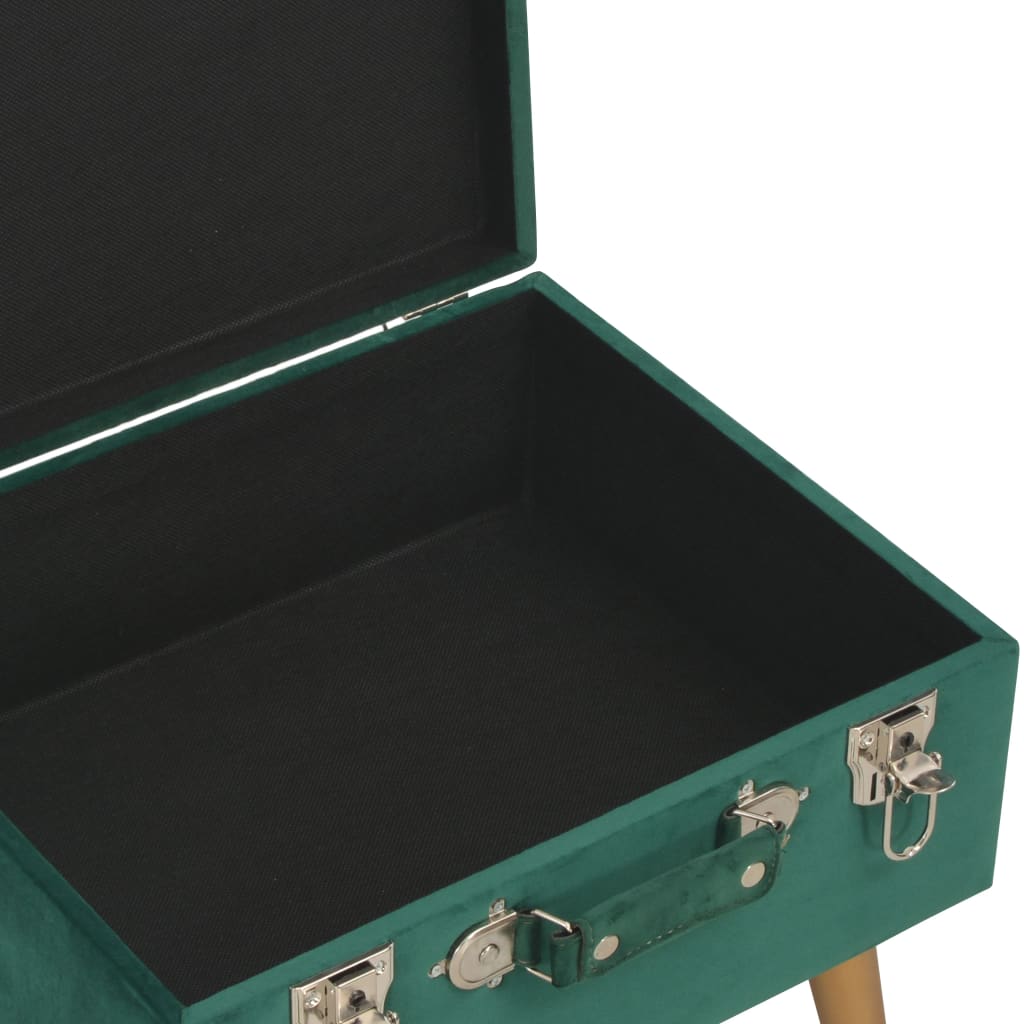 vidaXL Taburete de depozitare, 3 buc., verde, catifea