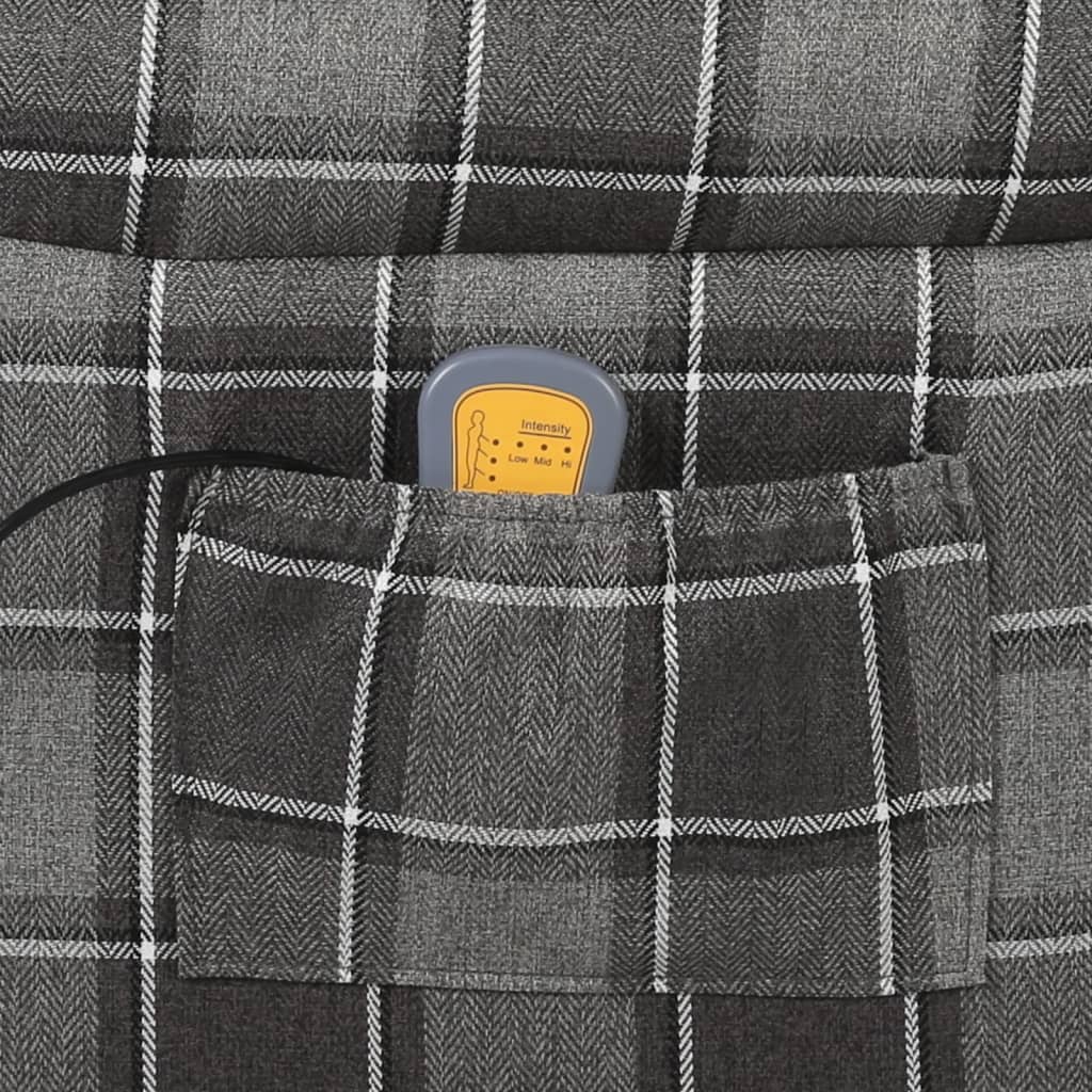 vidaXL Fotoliu de masaj rabatabil, gri, material textil vidaXL Fotoliu de masaj rabatabil, gri, material textil