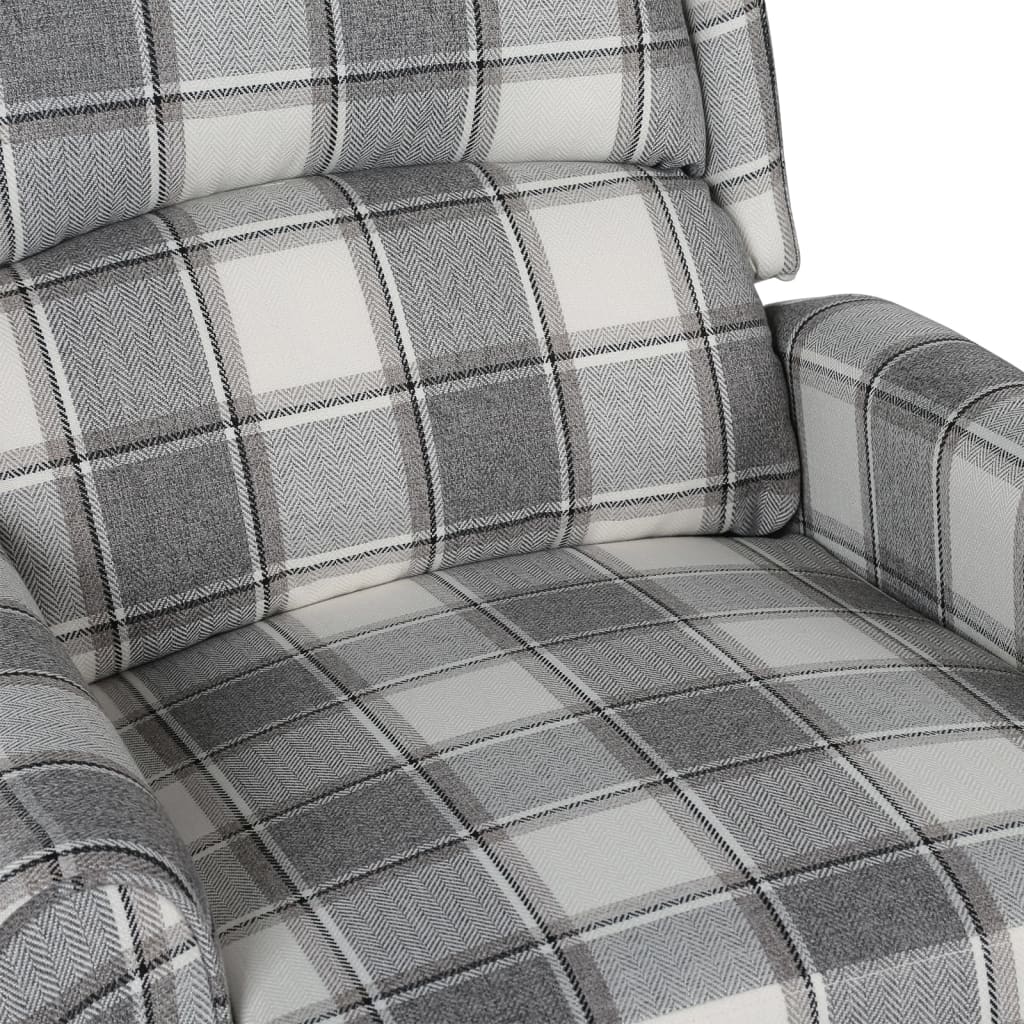 vidaXL Fotoliu rabatabil, gri și alb, material textil