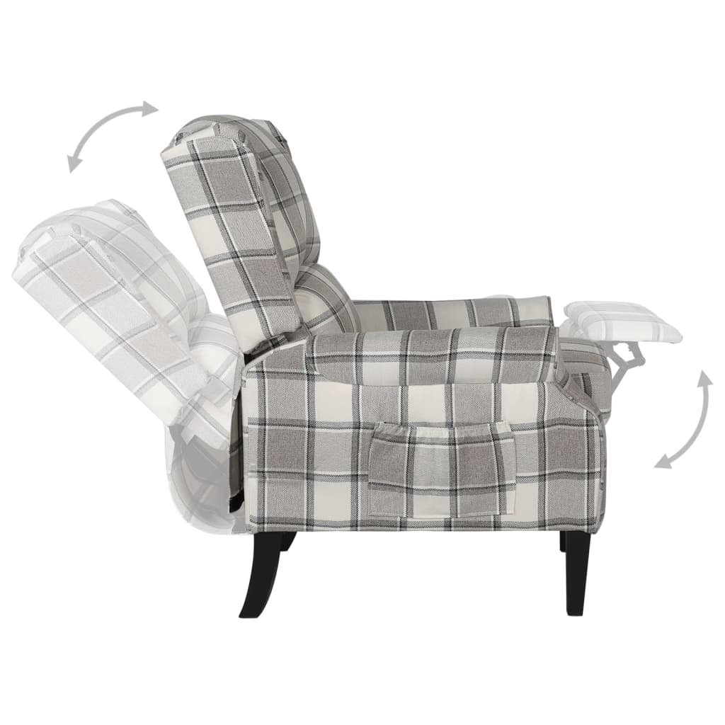 vidaXL Fotoliu rabatabil, gri, material textil