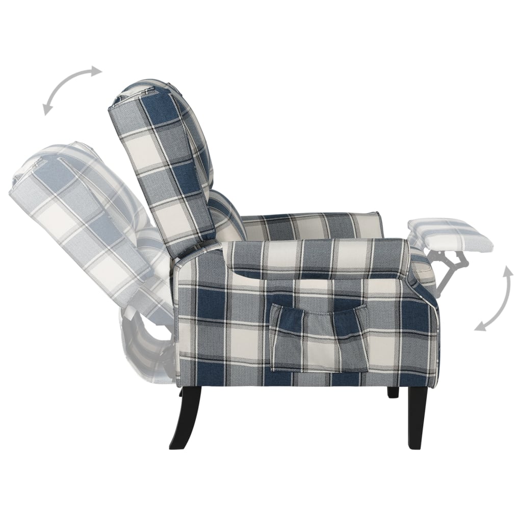 vidaXL Fotoliu extensibil, albastru, material textil