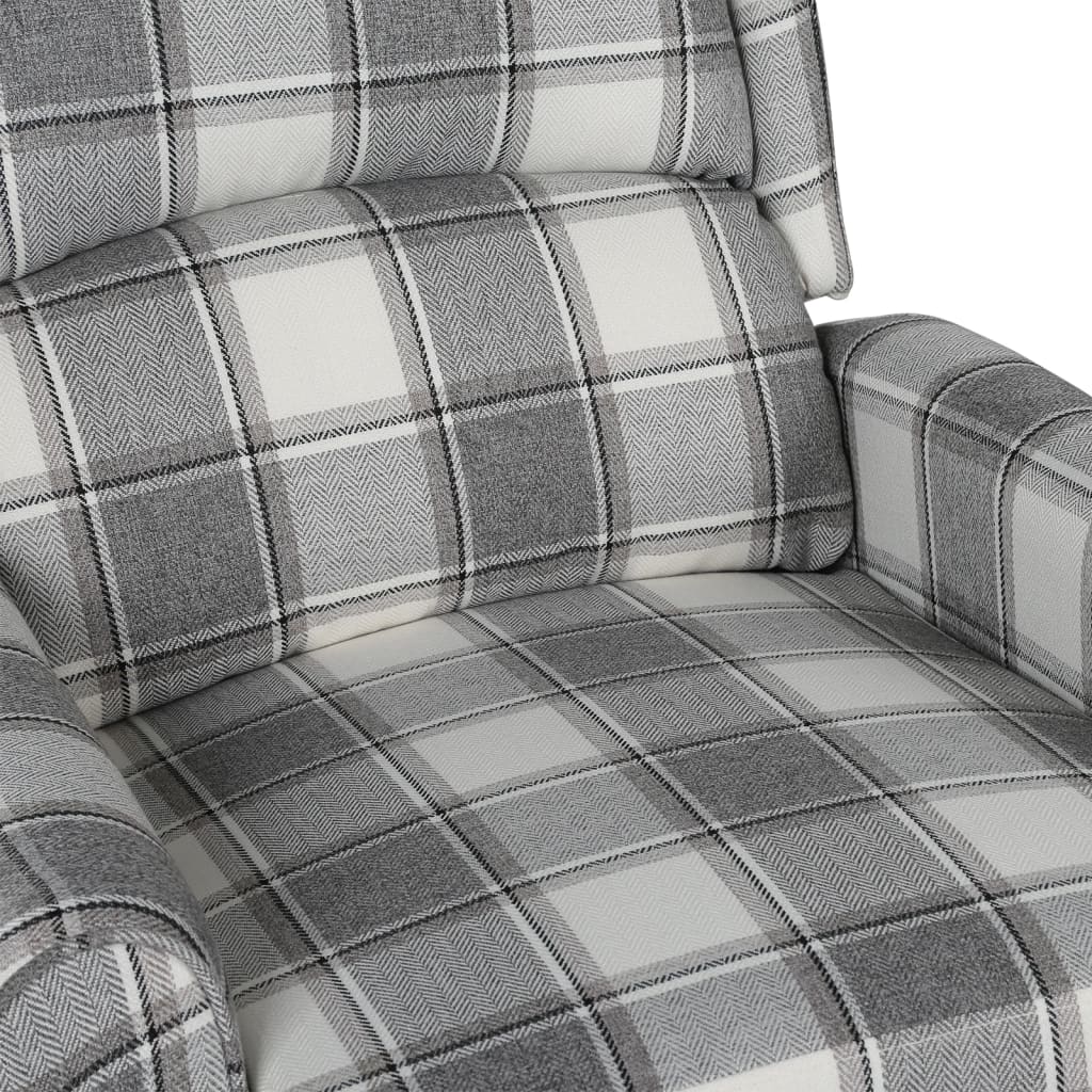 vidaXL Fotoliu de masaj rabatabil, alb gri, material textil vidaXL Fotoliu de masaj rabatabil, alb gri, material textil