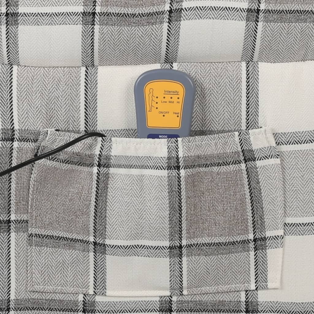 vidaXL Fotoliu de masaj rabatabil, gri, material textil vidaXL Fotoliu de masaj rabatabil, gri, material textil