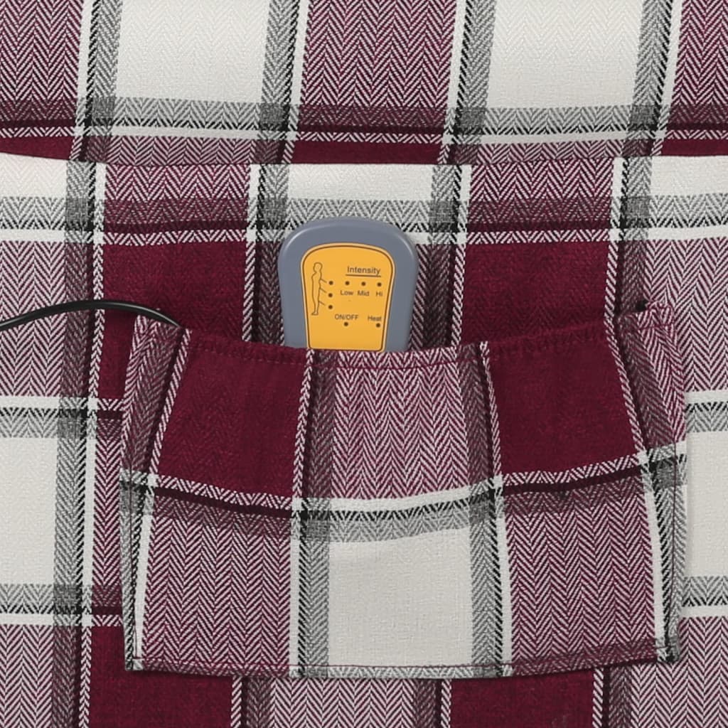 vidaXL Fotoliu de masaj rabatabil, roșu, material textil