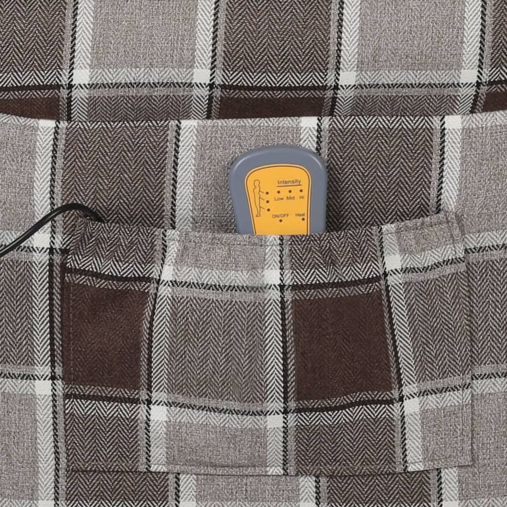 vidaXL Fotoliu de masaj rabatabil, maro, material textil