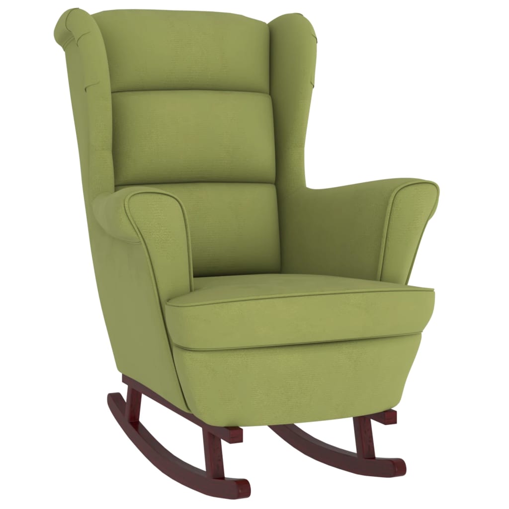 vidaXL Balansoar cu picioare lemn masiv hevea, verde deschis, catifea vidaXL Balansoar cu picioare lemn masiv hevea, verde deschis, catifea