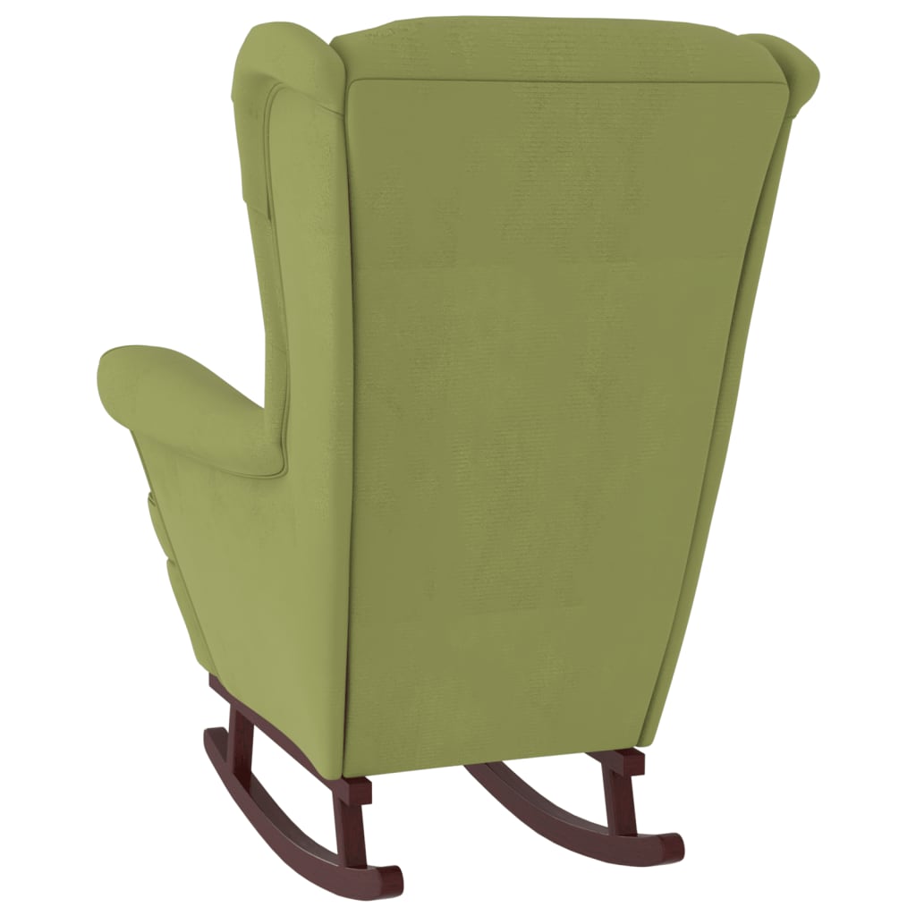 vidaXL Balansoar cu picioare lemn masiv hevea, verde deschis, catifea vidaXL Balansoar cu picioare lemn masiv hevea, verde deschis, catifea