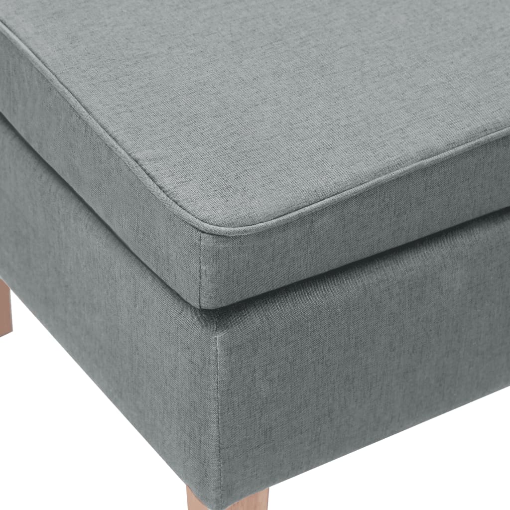 vidaXL Scaun cu picioare din lemn, gri deschis, material textil vidaXL Scaun cu picioare din lemn, gri deschis, material textil