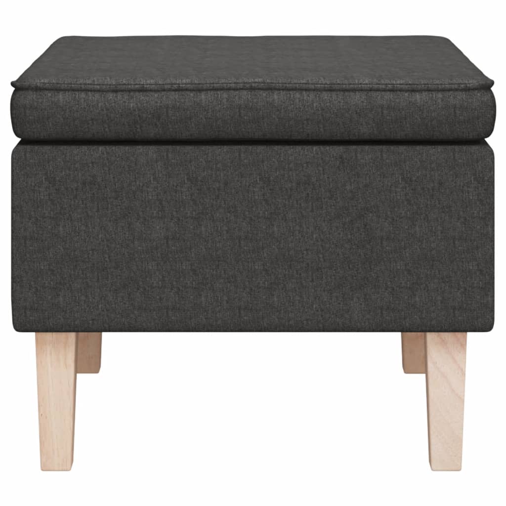vidaXL Scaun cu picioare din lemn, gri închis, material textil vidaXL Scaun cu picioare din lemn, gri închis, material textil