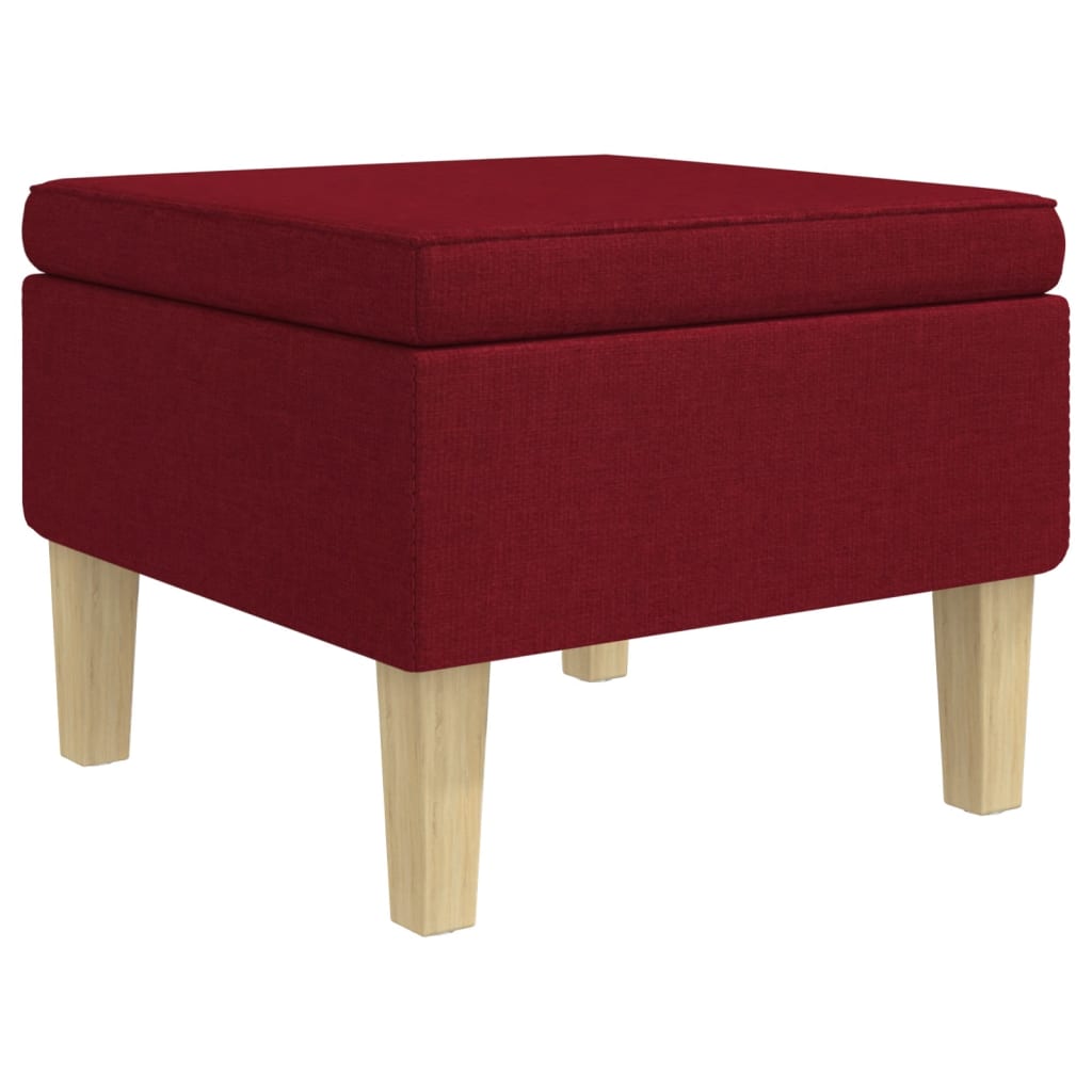 vidaXL Scaun cu picioare din lemn, roșu vin, material textil vidaXL Scaun cu picioare din lemn, roșu vin, material textil