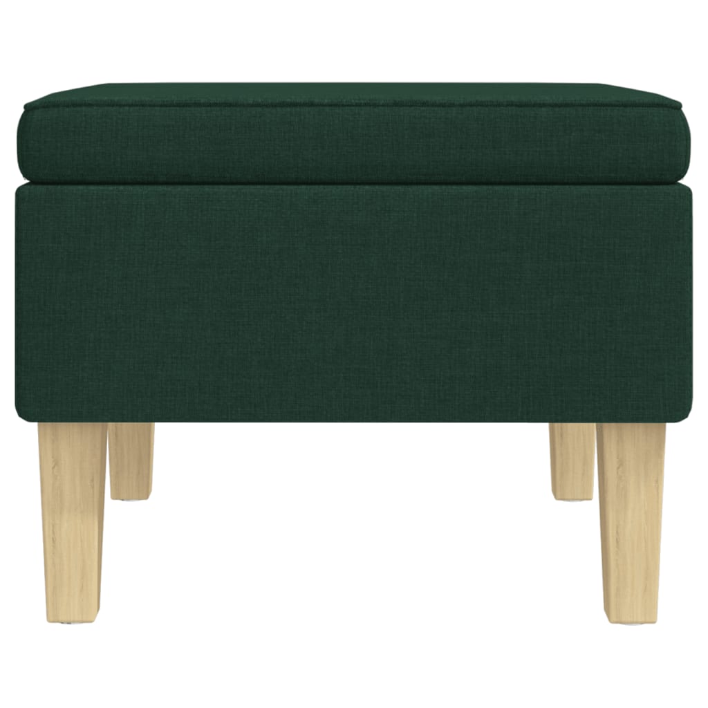 vidaXL Scaun cu picioare din lemn, verde închis, material textil vidaXL Scaun cu picioare din lemn, verde închis, material textil