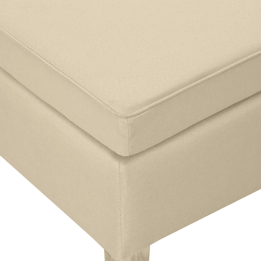 vidaXL Scaun cu picioare din lemn, crem, material textil vidaXL Scaun cu picioare din lemn, crem, material textil