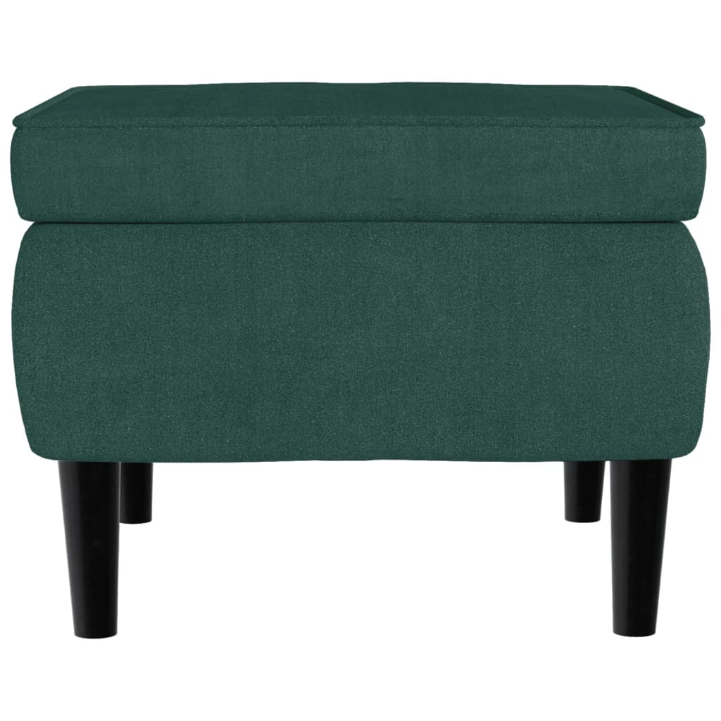 vidaXL Scaun cu picioare din lemn, verde închis, catifea