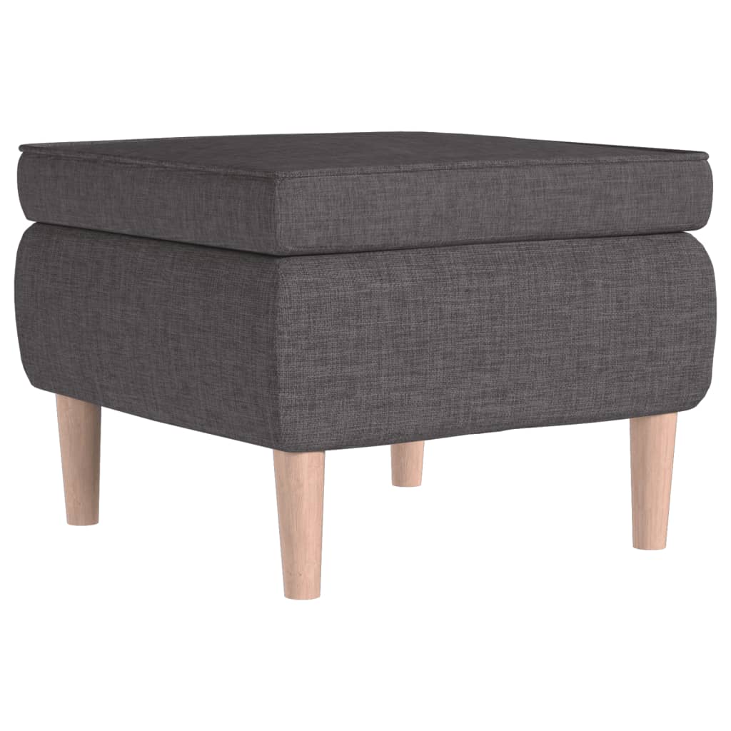 vidaXL Scaun cu picioare din lemn, gri închis, material textil vidaXL Scaun cu picioare din lemn, gri închis, material textil