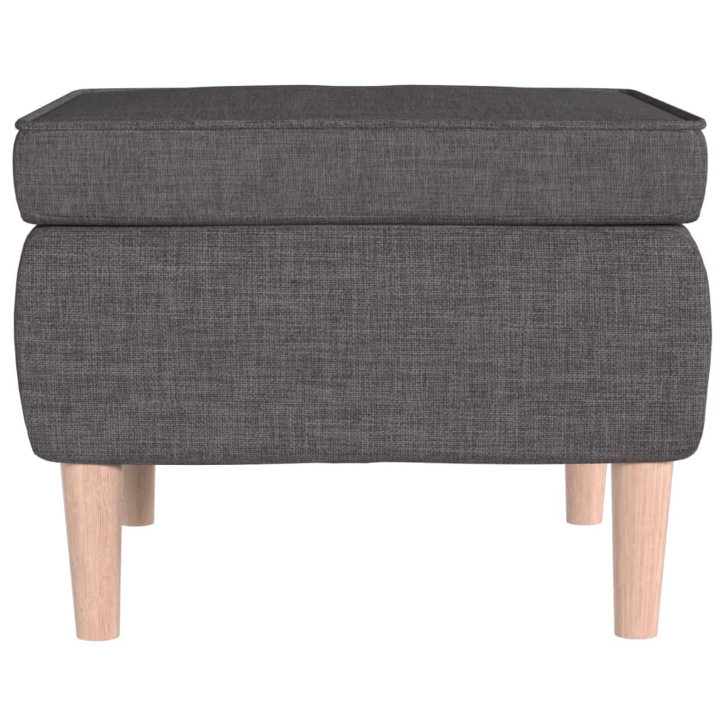 vidaXL Scaun cu picioare din lemn, gri închis, material textil vidaXL Scaun cu picioare din lemn, gri închis, material textil