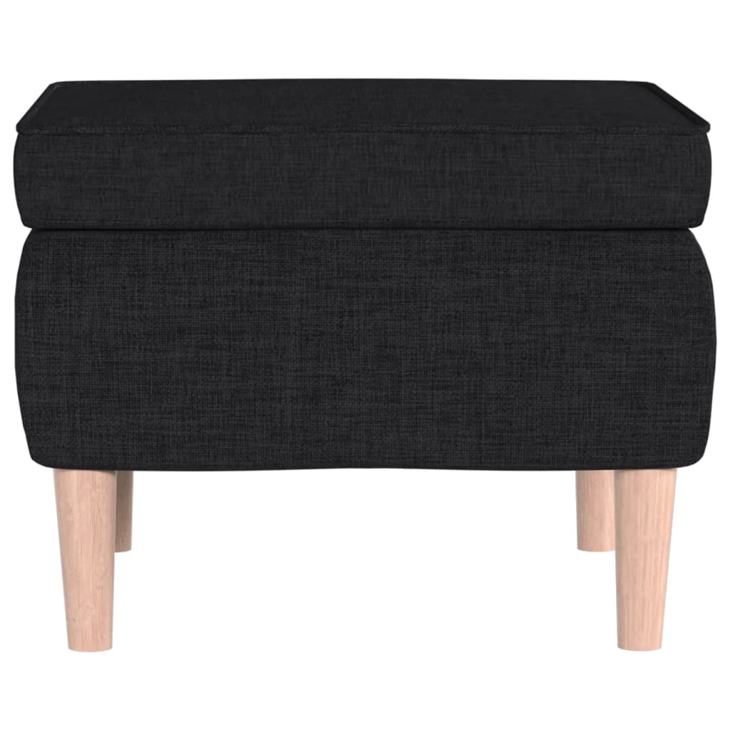 vidaXL Scaun cu picioare din lemn, negru, material textil vidaXL Scaun cu picioare din lemn, negru, material textil
