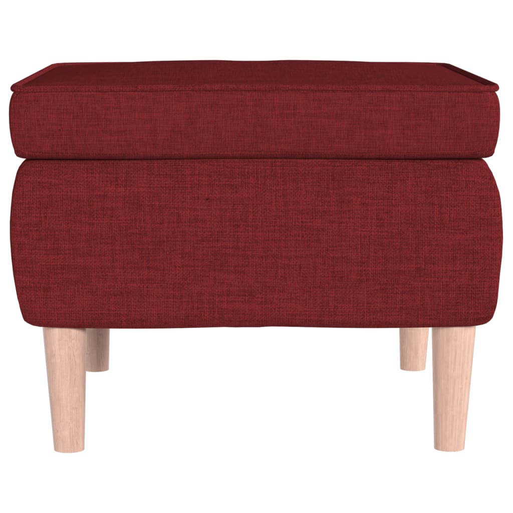 vidaXL Scaun cu picioare din lemn, roșu vin, material textil vidaXL Scaun cu picioare din lemn, roșu vin, material textil