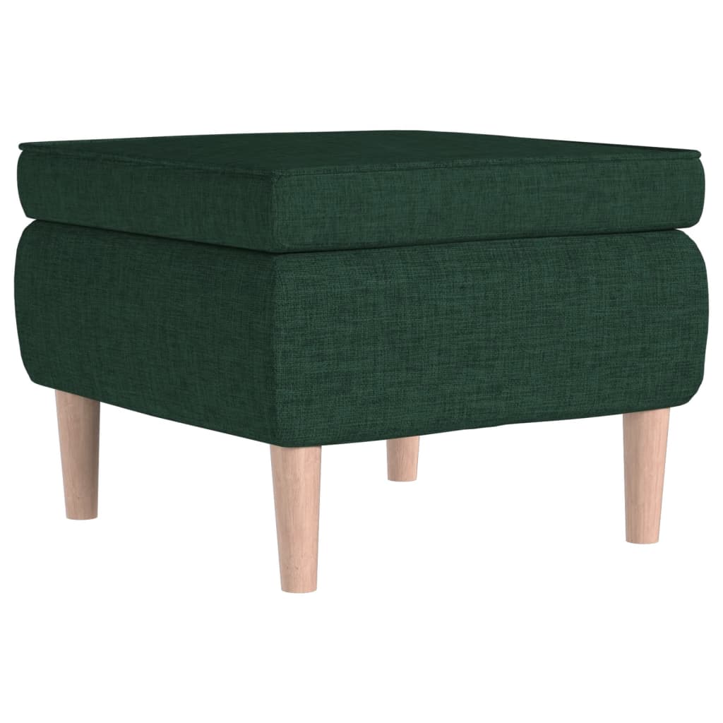 vidaXL Scaun cu picioare din lemn, verde închis, material textil vidaXL Scaun cu picioare din lemn, verde închis, material textil